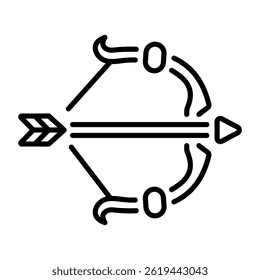 A linear icon showing a bow arrow set