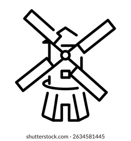 A linear icon showing brixton windmill architecture 
