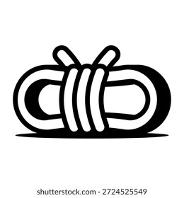 Ein lineares Symbol, das ein Kletterseil zeigt
