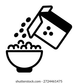 Ein lineares Symbol, das Cornflakes zeigt