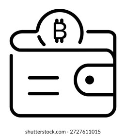 A linear icon showing a crypto wallet