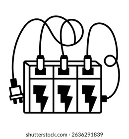 A linear icon showing emergency power unit
