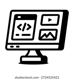 A linear icon showing a frontend development