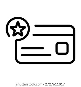 A linear icon showing a loyalty card