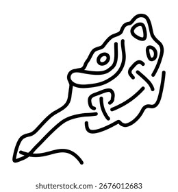 A linear icon showing a maori weapon