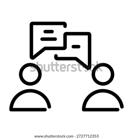 A linear icon showing a negotiation