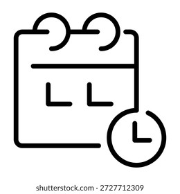 A linear icon showing a scheduling calendar 