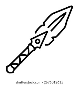 Ein lineares Symbol, das eine Speerwaffe zeigt 