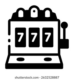 A linear icon showing spinning jackpot machine
