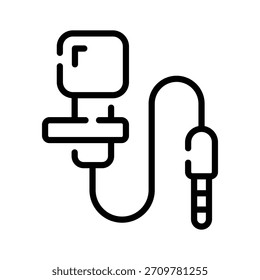 Um ícone linear mostrando o microfone com fio tradicional