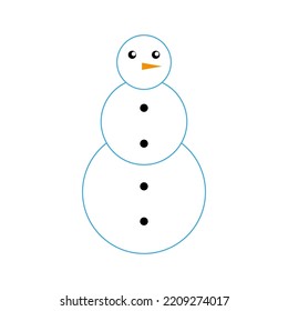 Linear icon with snowman. Vector illustration. Stock image.