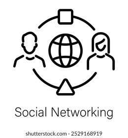 Un icono lineal de las redes sociales 