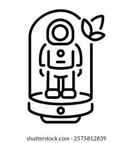 A linear icon of space chamber 