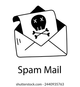 Hier ist ein lineares Symbol für Spam-Mails 