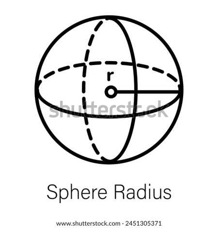 Here’s a linear icon of sphere radius 