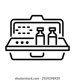 A linear icon of a sterile tray 