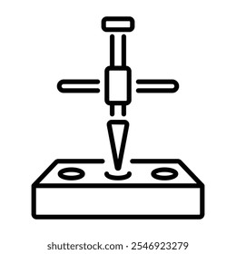 Linear icon of a taper reamer tool