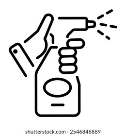 A linear icon of a tattoo spray bottle 