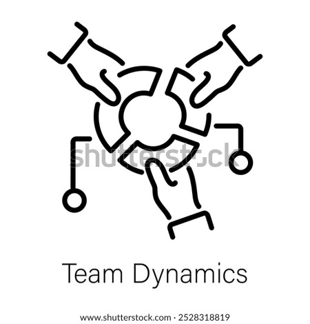 A linear icon of team dynamics 