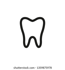 Linear icon of a tooth. Simple vector illustration.