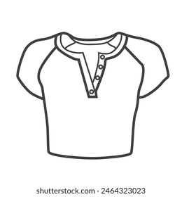 Linear icon of a top. Simple black and white vector illustration of women's clothing in a minimalist line style. Perfect for fashion and apparel design projects.