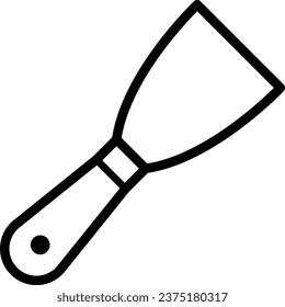 Linear icon of trowel as a simple outline for web