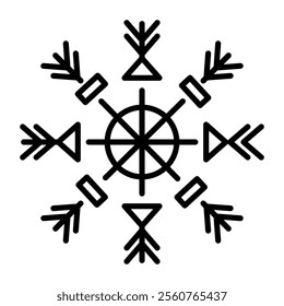 A linear icon of viking runes sign 