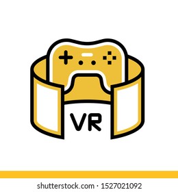 Linear icon VR gaming. Virtual and augmented reality gadgets. Suitable for banners, mobile application, website, interfaces