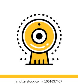 Linear icon Web camera. Online education, e-learning. Suitable for print, interface, web, presentation