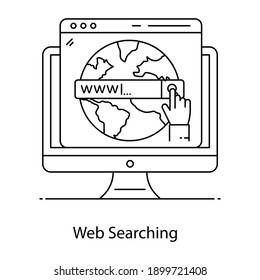 
Linear Icon Of Web Searching, Browsing 