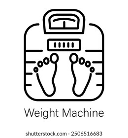 Un icono lineal de la máquina del peso 