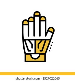 Linear icon Wired glove. Virtual and augmented reality gadgets, tracking glove. Suitable for banners, mobile application, website, interfaces