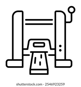 Linear icon of a wood thicknesser