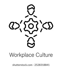 Um ícone linear da cultura do local de trabalho 