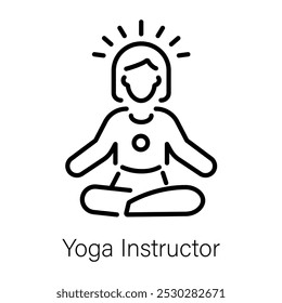 A linear icon of yoga instructor 