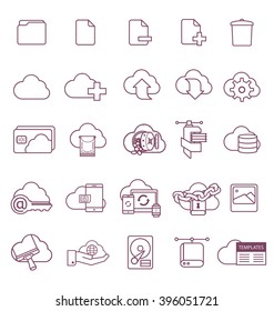 Linear Icons for Cloudy Service