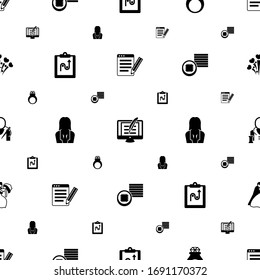 linear icons pattern seamless. Included editable filled SEO copywriting, Copywriting, handmade Jewelry, tactics, businesswoman, Tokens icons. linear icons for web and mobile.