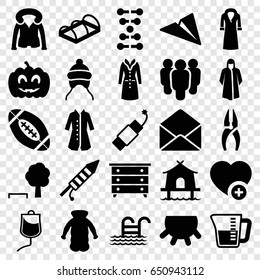 Linear icons set. set of 25 linear filled icons such as udder, baby cap, nightstand, overcoat, nippers, greenohuse, add favorite, envelope, drop counter, pumpkin haloween