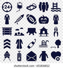 Linear icons set. set of 25 linear filled icons such as udder, baby cap, nightstand, overcoat, nippers, greenohuse, add favorite, envelope, drop counter, pumpkin haloween