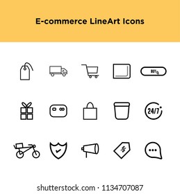 Linear icons set - Trendy Modern thin linear stroke vector icons Shopping and E-Commerce concept