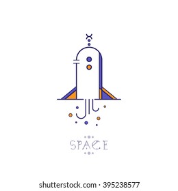 Linear icons space ship. Space icons  modern line style vector. Cosmos icons isolated black background. Space series. Space exploration and adventure symbol.