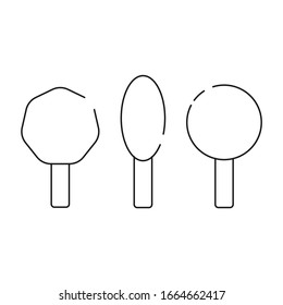 linear icons of trees.  nature, vector