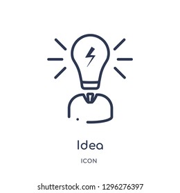 Linear idea icon from Digital economy outline collection. Thin line idea icon vector isolated on white background. idea trendy illustration