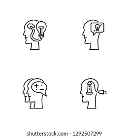 Linear Idea, Idea, Idea, Idea Vector Illustration Of 4 outline Icons.