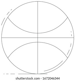 linear illustration of a basketball