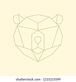 Ilustración lineal de un oso y la cabeza de #39