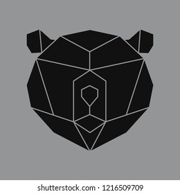Ilustración lineal de un oso y la cabeza de #39