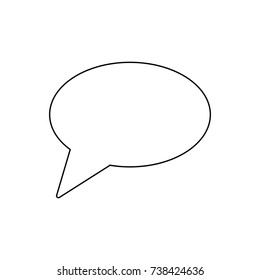 A linear illustration of a black dialogue icon on a white background.