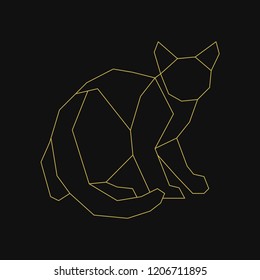 Linear illustration of a cat