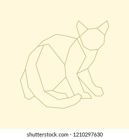 Ilustración lineal de un gato